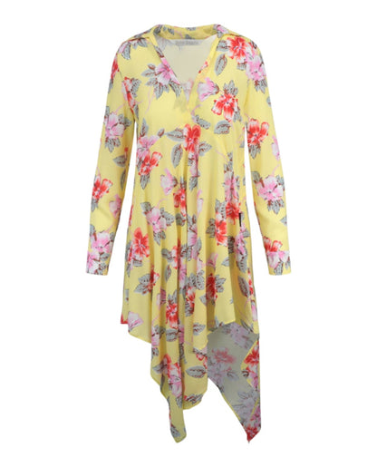 Palm Angels Floral Printed Asymmetric Hem Dress Multi