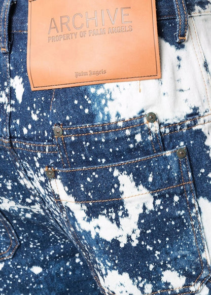 Palm Angels Galaxy Dyed Loose Fit Jeans Blue Brown