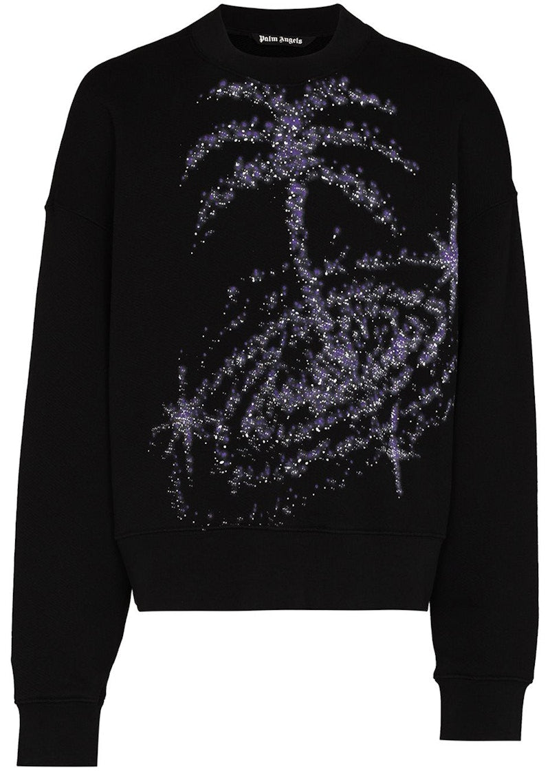 Palm Angels Galaxy Glittered Sweatshirt Black Multi