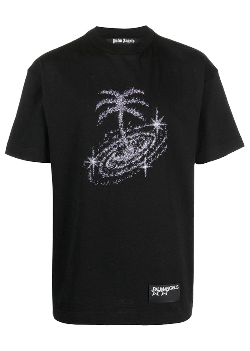 Palm Angels Galaxy Glittered T-Shirt Black Multi