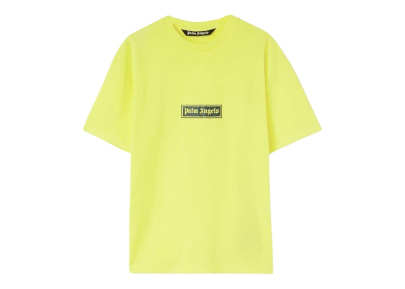 Palm Angels Garment Dye Box Logo T-Shirt Yellow/White