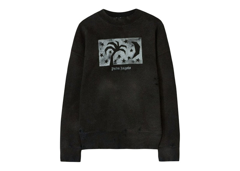 Palm Angels Garment Dye Nightsky Sweatshirt Black/Silver