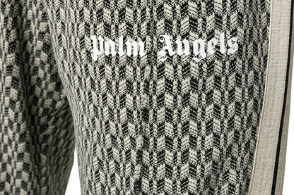Palm Angels Geometric Straight Leg Side Stripe Pants Black/Beige