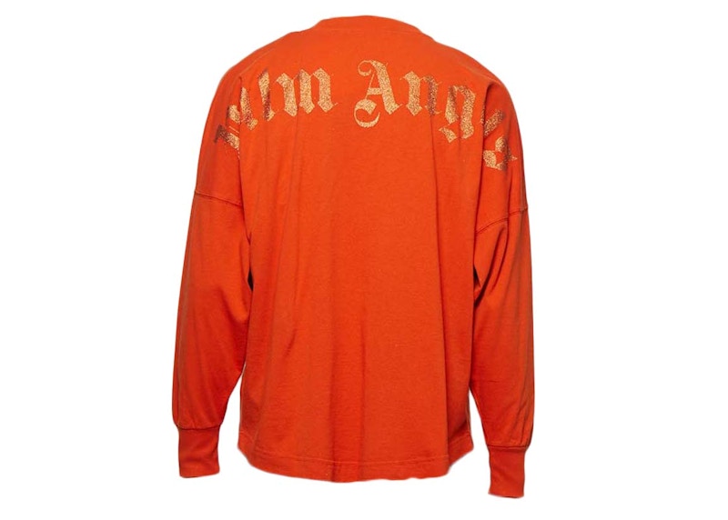 Palm Angels Glitter Classic Logo Over Tee Orange