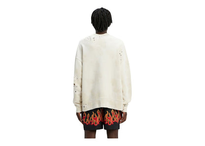 Palm Angels Glittered Logo Sweatshirt Off White/Black