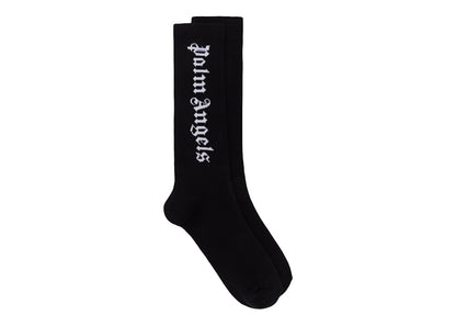 Palm Angels Gothic Intarsia Logo Socks Black/White (SS22)