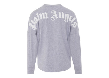 Palm Angels Gothic Logo Longsleeve T-Shirt Melange Grey