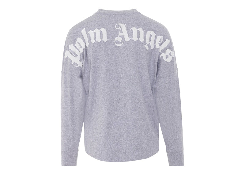 Palm Angels Gothic Logo Longsleeve T-Shirt Melange Grey