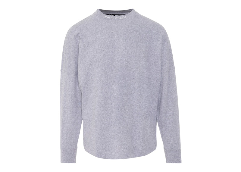 Palm Angels Gothic Logo Longsleeve T-Shirt Melange Grey