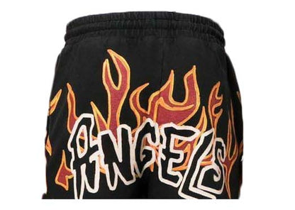 Palm Angels Graffiti Flames Sweatshorts Black/White