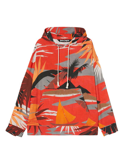 Palm Angels Hawaii Hoodie Red/Multi