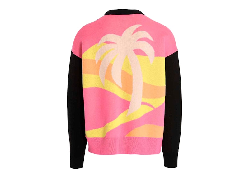 Palm Angels Intarsia Palm Wool Sweater Black/Multi