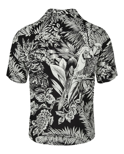 Palm Angels Jungle Palms Bowling Shirt Black/White