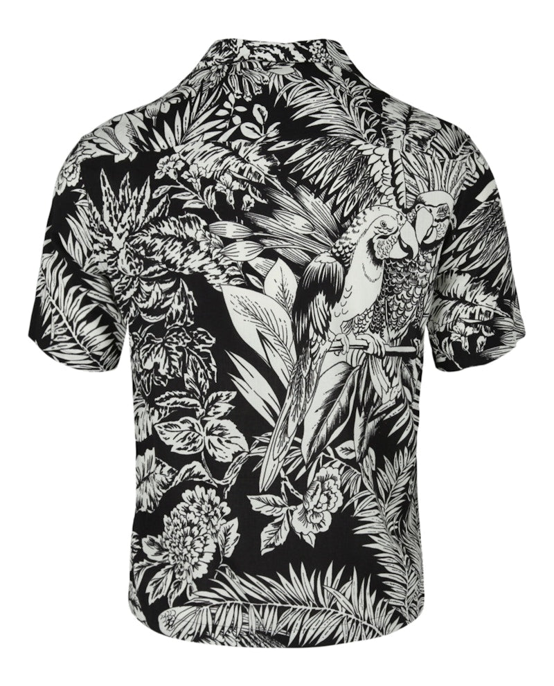 Palm Angels Jungle Palms Bowling Shirt Black/White