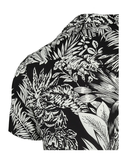 Palm Angels Jungle Palms Bowling Shirt Black/White