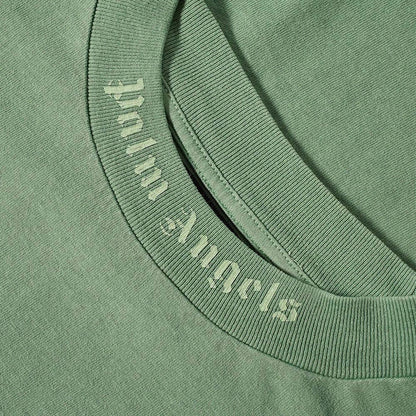 Palm Angels L/S Garment Dyed Logo T-shirt Green