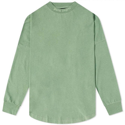 Palm Angels L/S Garment Dyed Logo T-shirt Green