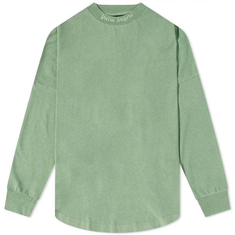Palm Angels L/S Garment Dyed Logo T-shirt Green