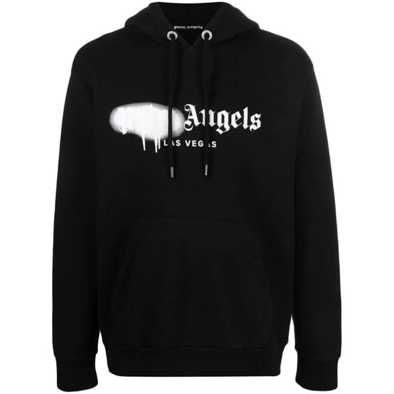 Palm Angels Las Vegas Spray Paint Logo Hoodie Black