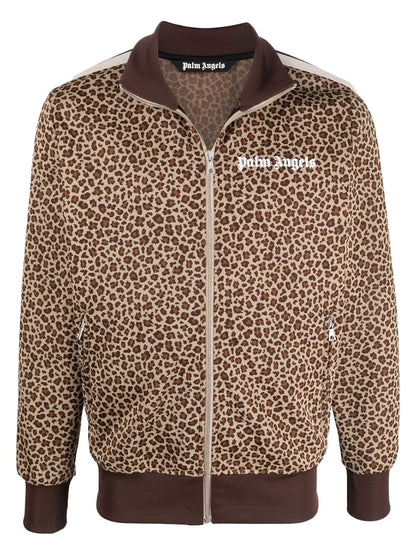 Palm Angels Leopard Track Jacket Beige/Off White