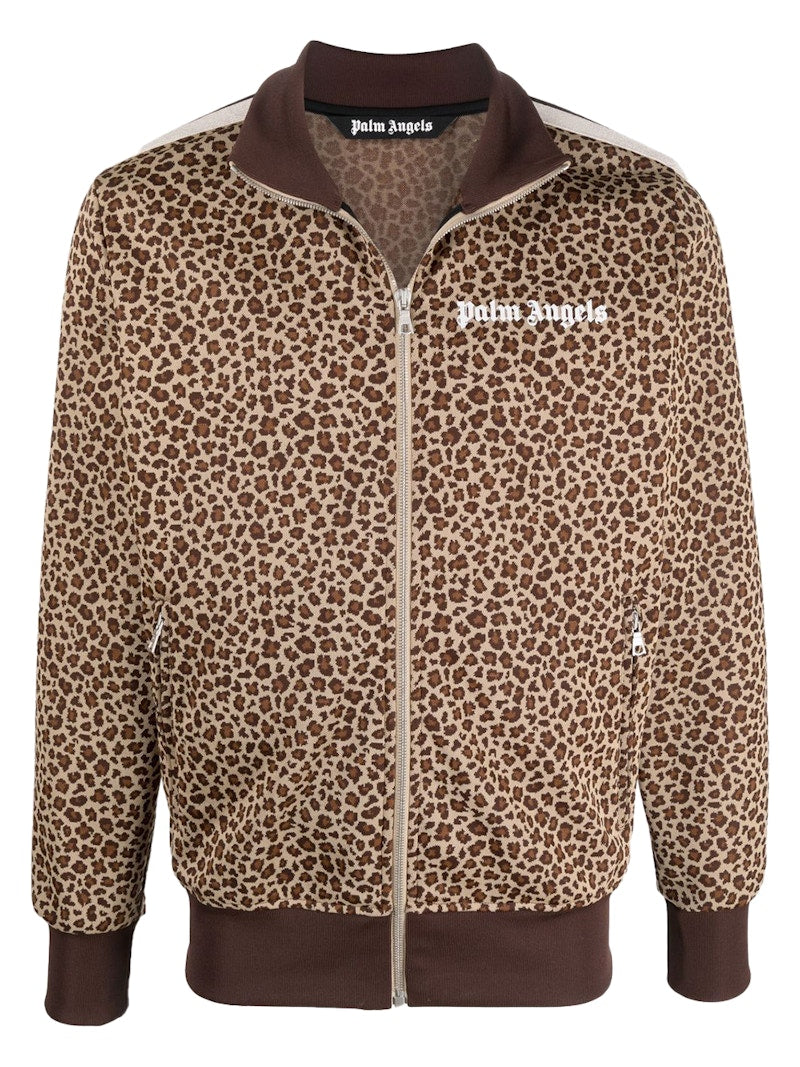Palm Angels Leopard Track Jacket Beige/Off White
