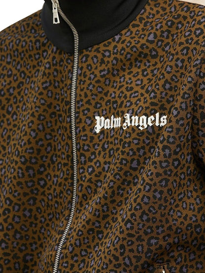 Palm Angels Leopard Track Jacket Military/Black/White
