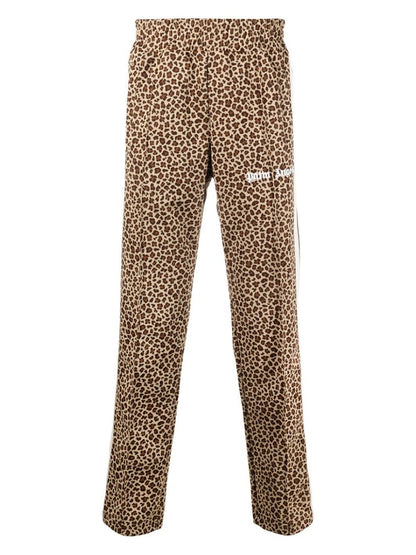 Palm Angels Leopard Track Pants Beige/Off White