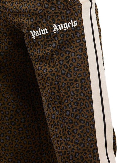 Palm Angels Leopard Track Pants Military/Black/White