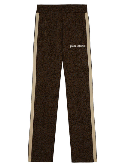 Palm Angels Leopard Track Pants Military/Black/White