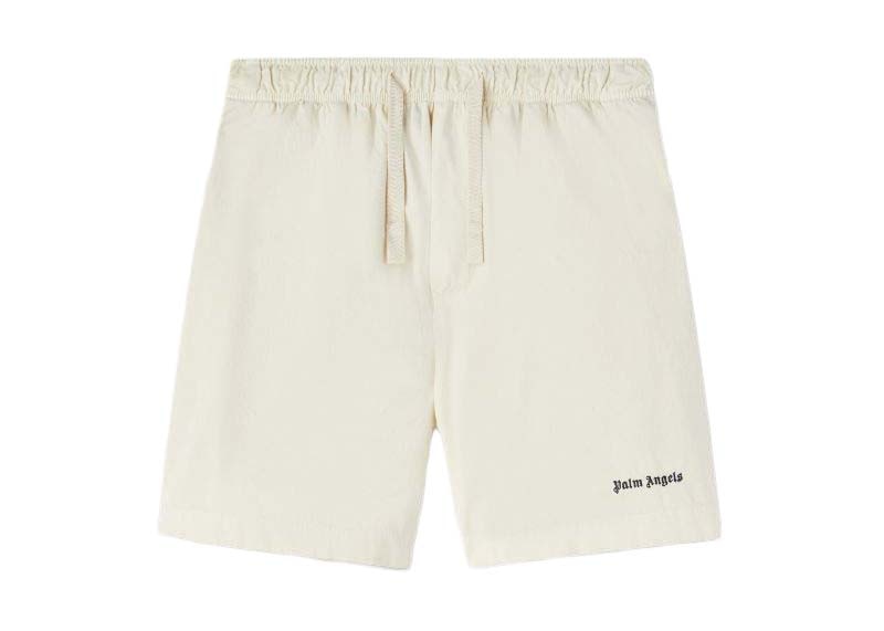 Palm Angels Logo Bermuda Shorts Off White/Black