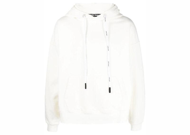 Palm Angels Logo-Detail Cotton Hoodie White/White