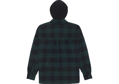 Palm Angels Logo Hooded Overshirt Forest Green