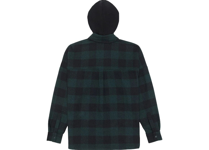 Palm Angels Logo Hooded Overshirt Forest Green