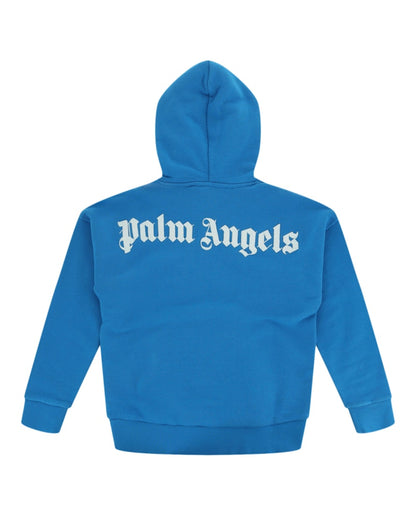 Palm Angels Kid's Logo Hoodie Blue/White