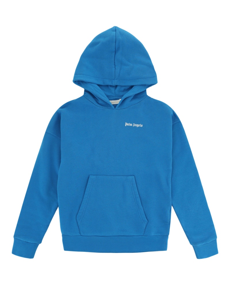 Palm Angels Kid's Logo Hoodie Blue/White