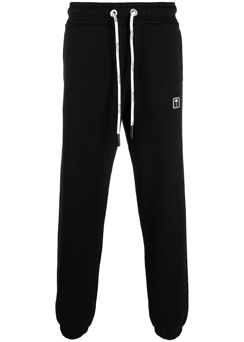 Palm Angels Logo Patch Drawstring Track Pants Black/White