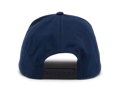 Palm Angels Logo-Print Cotton Snapback Cap Navy Blue/White