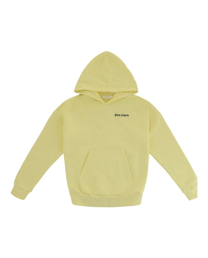Palm Angels Logo Print Hoodie Navy/Yellow