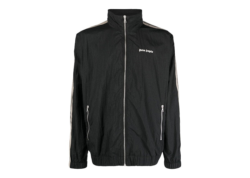 Palm Angels Logo-Print Side-Stripe Track Jacket Black/Off-White