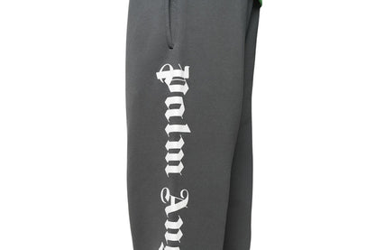 Palm Angels Logo Print Track Pants Grey/White