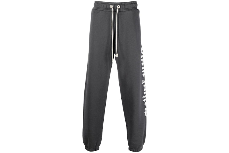 Palm Angels Logo Print Track Pants Grey/White