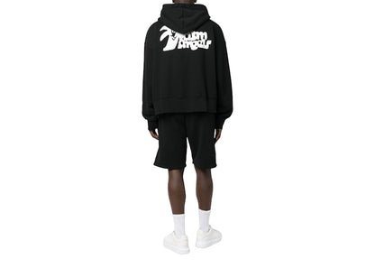 Palm Angels Logo-Print Zip-Up Hoodie Black