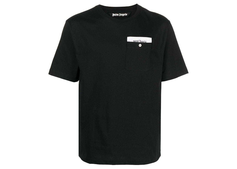 Palm Angels Logo-Tape Cotton T-shirt Black