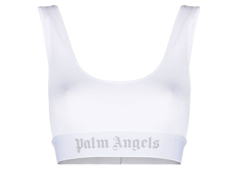 Palm Angels Logo Tape Cropped Top White