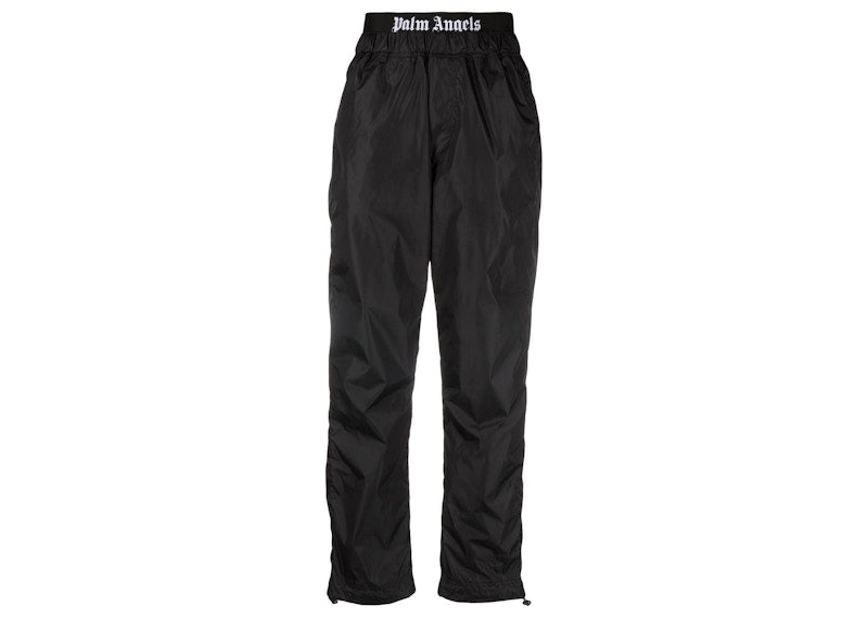 Palm Angels Logo Waistband Tapered Trousers Black