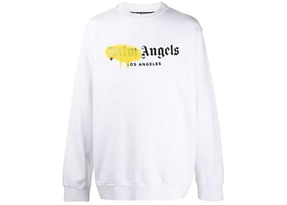 Palm Angels Los Angeles Logo Sprayed Sweatshirt White
