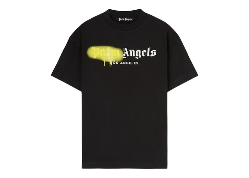Palm Angels Los Angeles Sprayed Logo T-Shirt Black/Yellow