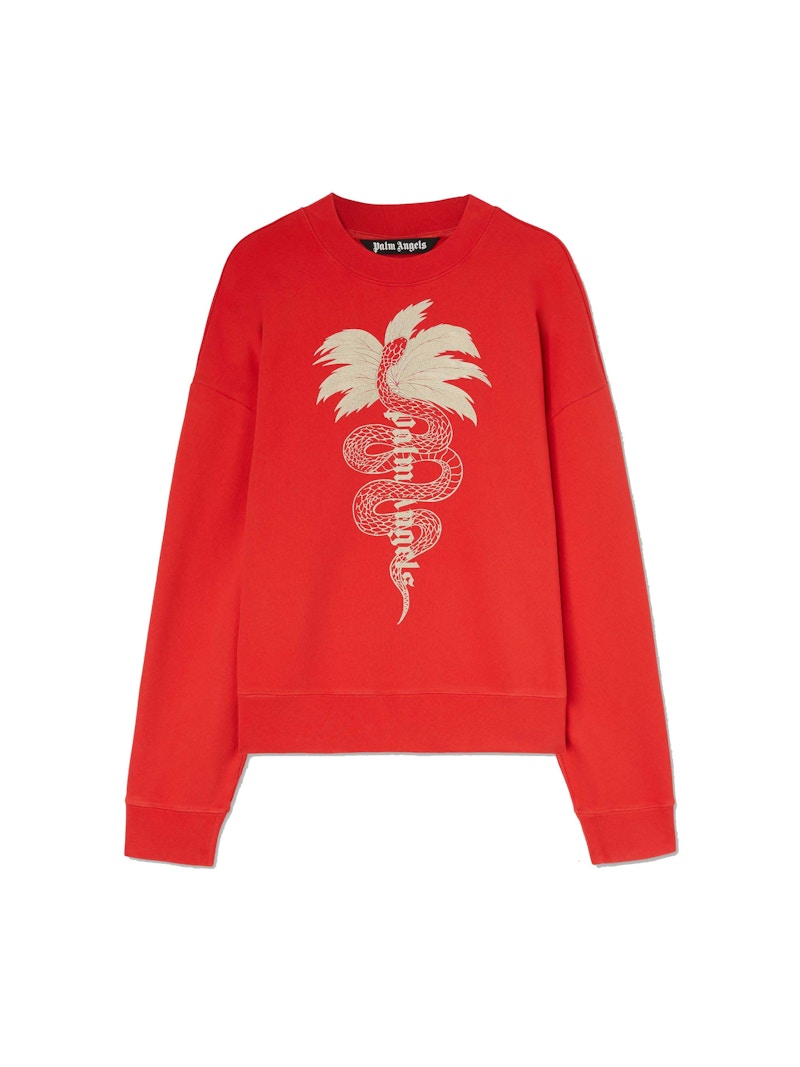 Palm Angels Lunar New Year Crewneck Sweatshirt Red/Off White