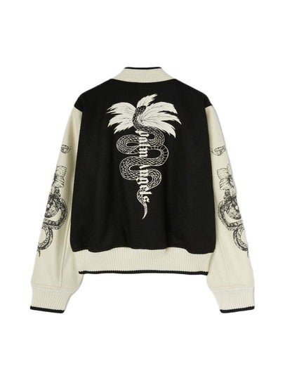 Palm Angels Lunar New Year Varsity Jacket Black/Off White