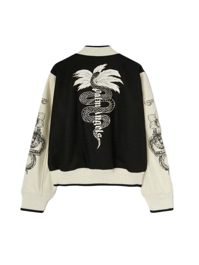 Palm Angels Lunar New Year Varsity Jacket Black/Off White